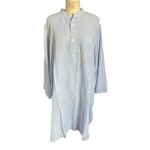 Camiceria San Marco Venezia 100% Linen Nightshirt in Blue Stripe Size XL X-Large